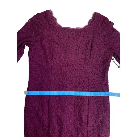 NWT Adrianna Papell Purple Floral Lace Full Length Gown US Size 14 - Picture 8 of 15